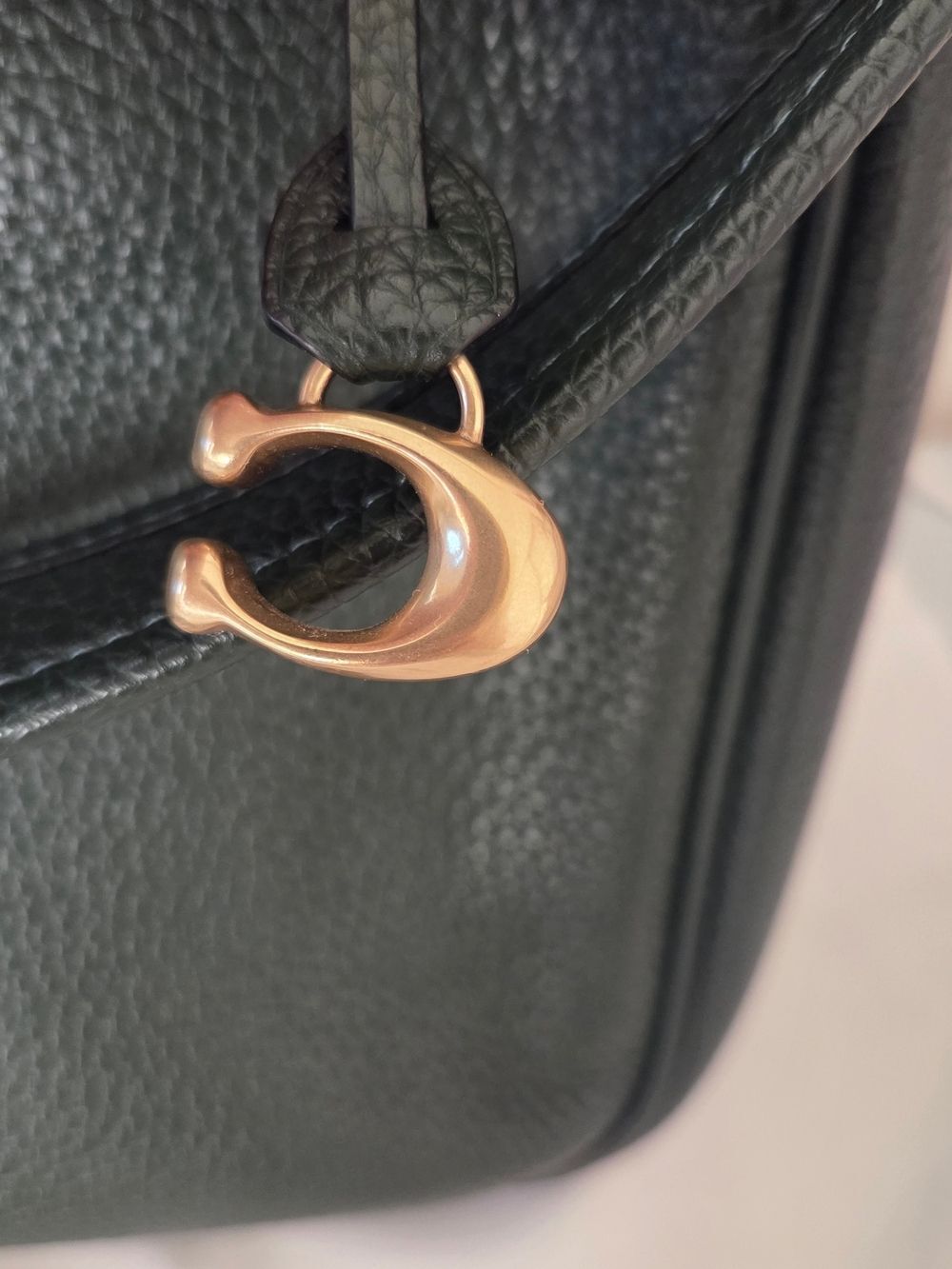 Coach Cary Amazon Green Pebble Leather Shoulder Bag Crossbody - Picture 5 of 12